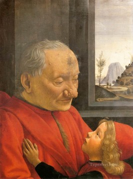  Ghirlandaio Art Painting - An Old Man And His Grandson Renaissance Florence Domenico Ghirlandaio